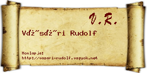Vásári Rudolf névjegykártya