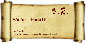 Vásári Rudolf névjegykártya